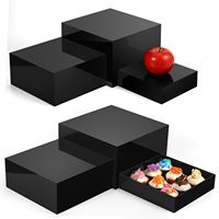 Fabrik-Großhandel 6er-Pack Goldene Quadratische Acryl-Kuchenständer mit Hohlboden - Umweltfreundlich für Vatertag & Ramadan