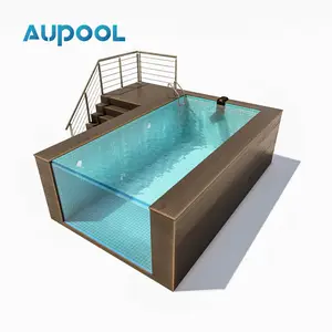 Aile havuzu 20Ft taşınabilir prefabrik konteyner hazır çelik çerçeve konteyner yüzme havuzu ile prefabrik Villa havuzu