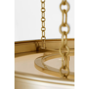 Luminaire suspendu/lustre en métal de style mid-century en laiton bruni antique pour salon, salle à manger, cuisine 110V - Product Image 4