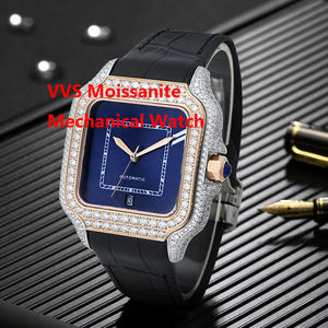 <span class=keywords><strong>Orologio</strong></span> Meccanico <span class=keywords><strong>con</strong></span> Diamante Moissanite VVS, Lunetta Color <span class=keywords><strong>Oro</strong></span>, Movimento Automatico Giapponese Miyota, Cinturini in Vera <span class=keywords><strong>Pelle</strong></span>, <span class=keywords><strong>Orologio</strong></span> di Lusso - Product Image 1