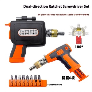 Multi-Angle Adjustable Ratchet <b>Screwdriver</b> <b>Set</b> Chrome Vanadium Steel <b>Bit</b> Gun-Type Multi-Functional Household Repair Tool OEM 14- - Product Image 6