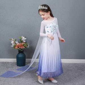 Meilleure vente Robe de princesse Robe de <span class=keywords><strong>reine</strong></span> <span class=keywords><strong>des</strong></span> neiges Robe de princesse <span class=keywords><strong>Elsa</strong></span> Cape Cadeau d'anniversaire pour fille - Product Image 6