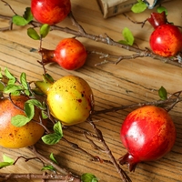 Mw10885 Kunstmatige Granaatappel Fruittakken Schuim Real Touch 6 Hoofden Voor Kerstversiering