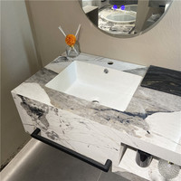 Nouveaux articles sanitaires pierre artificielle murale en marbre double évier suspendu lavabos en marbre lavabos de salle de bain en pierre