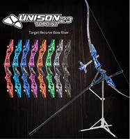 UNISON 23 pouces Compétition Takedown Recurve Bow Riser Gauche/Droite ILF Aluminium CNC 6061-T6 Poignée avec Poignée en Plastique