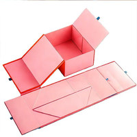 Boîte cadeau magnétique pliable rose en carton, emballage en une seule pièce, couleurs personnalisées