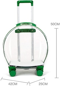Transportadora de Mascotas <span class=keywords><strong>Transparente</strong></span> Personalizada al por Mayor, <span class=keywords><strong>Maleta</strong></span> con Ruedas para Viajes al Aire Libre para Perros y Gatos, Carrito para Mascotas, Cochecito para Gatos - Product Image 2