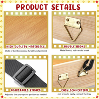 Plateau à collation en bois avec sangle, plateau de service pour soirées cinéma, porte-boissons et pop-corn pour serveuse, plateau de serveuse