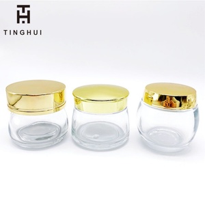 Emballage de produits de beauté en forme de cylindre, couleur transparente, contenants cosmétiques vides, pot en verre avec bouchon plaqué UV - Product Image 6
