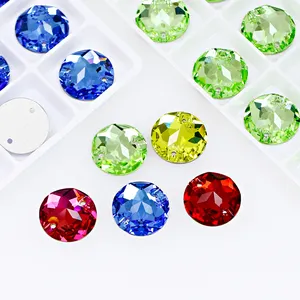 Đông châu pha lê phẳng trở lại Rhinestones vòng hình dạng may trên pha lê bán buôn chì-Miễn phí hạt cho quần áo ăn mặc phụ kiện may mặc