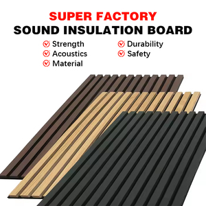 Tự nhiên Walnut Veneer kết thúc MDF gỗ trang trí akupanel nội thất âm thanh bằng chứng Slatted tấm Tường cho ngôi nhà & khách sạn - Product Image 2