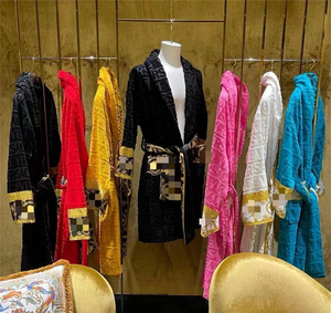 ANNWU Vestaglia da Notte per Donne, Pigiama in Puro Cotone <span class=keywords><strong>Jacquard</strong></span>, <span class=keywords><strong>Accappatoio</strong></span> Elegante da Donna - Product Image 2