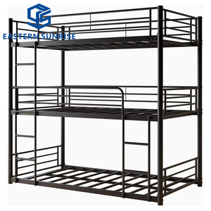 Heavy Bearing <strong>Triple</strong> <strong>Bunk</strong> Three Tire Metal Bed for Dormitory Bedroom Use - Product Image 4