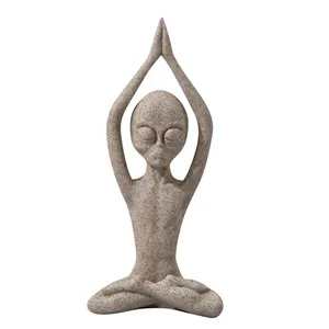 2023 Hallowmas Yoga Alien Statue Home Outdoor Indoor Decorations Wholesale Unique Resin Crafts Practical Joke Customized Resin