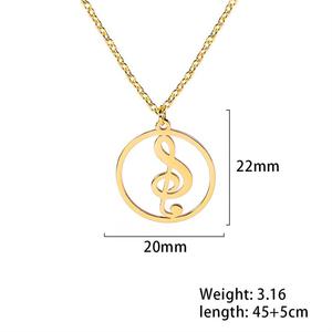 18K Plaqué Or G Clef Collier Musique Pendentif Collier En Acier Inoxydable Symbole Musical Pendentif Collier Femmes Cadeau - Product Image 6