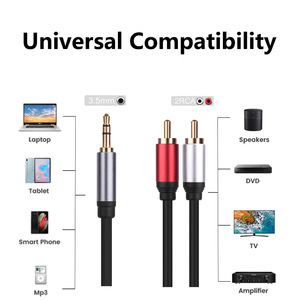 1.5m/3m/5m/10m/15m/20m 3,5mm macho para 2RCA macho Aux plug áudio estéreo Y Splitter cabo <span class=keywords><strong>RCA</strong></span> Kabel Kable para fone de ouvido HDTV - Product Image 6