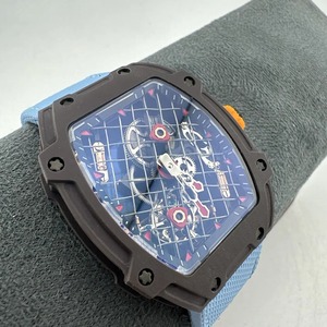Montre ZF Factory RM Super Cal.RMUL3 automatique mécanique à mouvement squeletté, réserve de marche de 55 heures, fibre de carbone, caoutchouc, luxe - Product Image 3