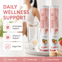 Comprimés effervescents OEM à marque privée Gluta + VC avec glutathion et vitamine C pour la beauté et le soutien antioxydant, sans sucre