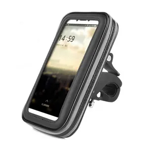 Touchable Sarung Ponsel Stang Sepeda Motor, Tas Antiair untuk GPS Ponsel Pintar Hingga 6.3 Inci