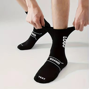 Wholesale Custom Logo Men's Running <b>Socks</b> Professional Quick Dry Knitting Crew Middle Tube Sport Sox With Logo for Sports - Product Image 2