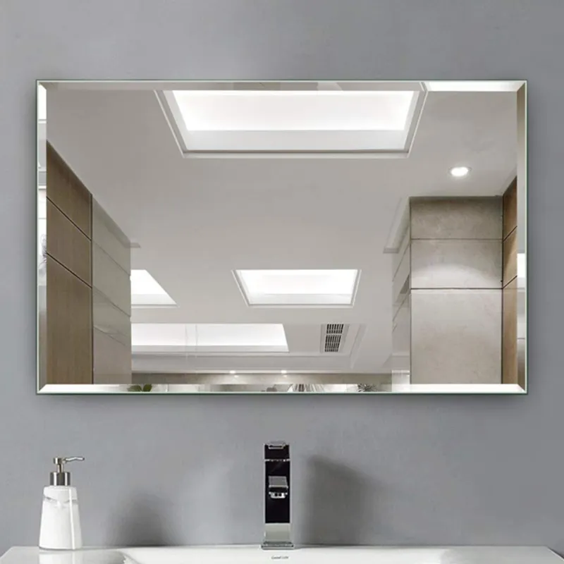 Moderno de alta calidad de la pared espejo iluminado Sensor táctil LED de espejo de baño de plata espejo decorativo