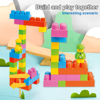 Ensemble de blocs de Construction, jouets de bricolage, 90 pièces, blocs de Construction en particules multicolores pour enfants garçons filles