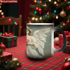 Heat Sensitive Color Changing Mug 11oz <b>Ceramic</b> Sublimation <b>Cup</b> Frosted Black - Product Image 2