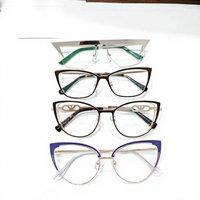 Montures de lunettes optiques œil-de-chat en métal mélangé, unisexe, en stock usine, vente en gros en vrac à prix abordable, assortiment aléatoire sans MOQ