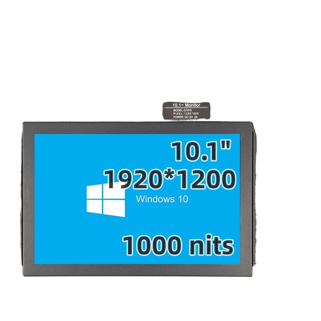 10.1 Inch Industrial Open Frame LCD PCAP Touch Monitor 1280x800 High Brightness 1000 Nits Built-in Speaker Outdoor Use for VGA