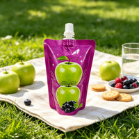 Pochette à bec verseur de haute qualité avec impression en héliogravure pour l'emballage de jus aromatisé au raisin, étanche à l'humidité et scellée