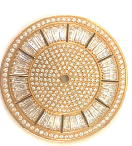 Esfera de <span class=keywords><strong>Reloj</strong></span> de Lujo con Logotipo Personalizado, Completamente Decorada con Diamantes, Esfera Completamente Pavé con Detalles Baguette, Accesorios de Relojes de Alta Calidad - Product Image 4
