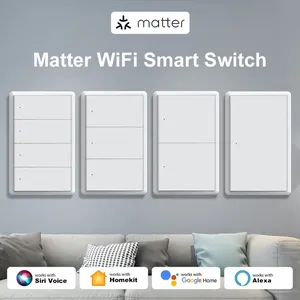 מתג קיר חכם של טויה, תואם WiFi, 1, 2, <span class=keywords><strong>3</strong></span>, 4 כפתורים, דורש חוט אפס, לחיצה פיזית, אפליקציית HomeKit - Product Image 1