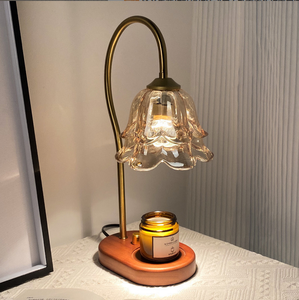 Lampe chauffe-cire en métal couleur noyer - Product Image 3