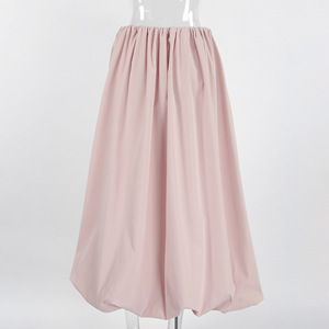Fabricante de <span class=keywords><strong>faldas</strong></span> de burbujas para mujer OEM ODM personalizadas, etiqueta privada, cintura elástica, forradas, fluidas, maxi, en colores pastel, con bolsillos, <span class=keywords><strong>faldas</strong></span> al por mayor. - Product Image 4