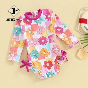 Traje de Baño Infantil de Manga Larga con Protección Solar, Diseño de Alta Calidad, Tela Ecológica, Estampado de Neón, Elástico - Product Image 6