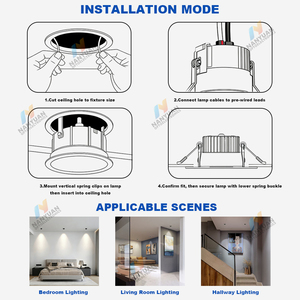 Faretto LED da Incasso Anti-Riflesso con Angolo di Illuminazione a 36°, Dimmerabile 3000K/4000K/5000K, Dissipatore in Alluminio, Alta Luminosità, Focalizzazione per <span class=keywords><strong>Hotel</strong></span> - Product Image 4