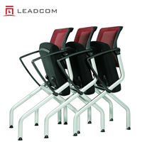 Chaise de conférence mobile LEADCOM LS-542A, empilable, avec coussin en tissu et roulettes, pour salle de réunion