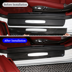 Decorazione di copertura del pedale di benvenuto con Logo esterno per <span class=keywords><strong>Porsche</strong></span> 718/911 <span class=keywords><strong>accessori</strong></span> in vera fibra di carbonio - Product Image 2