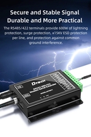 DTECH IOT9077 Módem de Fibra Óptica Monomodo 3 en 1 RS232/485/422 SC, Extensor Serial