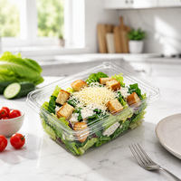 Boîte à dessert et salade transparente en PET de qualité alimentaire, récipient alimentaire en plastique transparent avec couvercle pour boulangerie à emporter