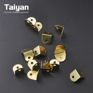 Golden Round <strong>Corner</strong> L Shape Angle <strong>Bracket</strong> 90 Degree Right Angle Frame <strong>Corner</strong> Connector <strong>Mirror</strong> Frame Support <strong>Bracket</strong> - Product Image 3