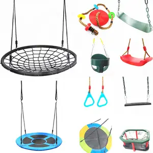 Jiayi outdoor playground plastic board children swing with rope