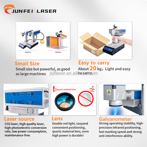 Machine de marquage laser couleur CO2 Galvo 2.5D 3D JUNFEI MINI 30W 50W avec source laser DAVI pour gravure sur cristal, photos, verre, petits fichiers DXF - Product Image 2