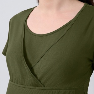 Elegante Vestido <span class=keywords><strong>de</strong></span> Maternidad Estilo Francés, Vestido <span class=keywords><strong>de</strong></span> Lactancia y para Dormir, Transpirable, <span class=keywords><strong>de</strong></span> Poliéster, para Primavera/Verano, Ropa <span class=keywords><strong>de</strong></span> Dormir para Mujer, Postparto, para el Hogar - Product Image 3