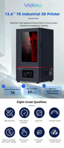 YIDIMU Resin 3d <strong>Printer</strong> 13.6 7k Large Resin <strong>Printer</strong> With COB Light Source - Product Image 2