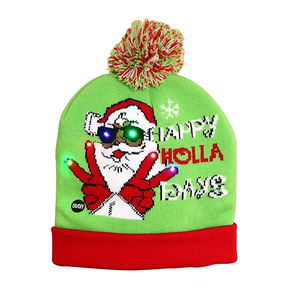 Gorro Navideño Feo con Luz LED, Gorro de Santa Claus Tejido para Decoración de Fiestas de Navidad y Año Nuevo - Product Image 2