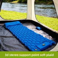 Matelas de camping gonflable pour l'extérieur, tapis de voyage pliable avec oreillers, matelas pneumatique ultraléger avec pompe de gonflage intégrée