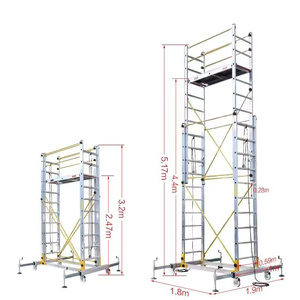 Échelle escabeau professionnelle multifonction en aluminium, pliable, industrielle, extensible, roulante, élévateur industriel - Product Image 3