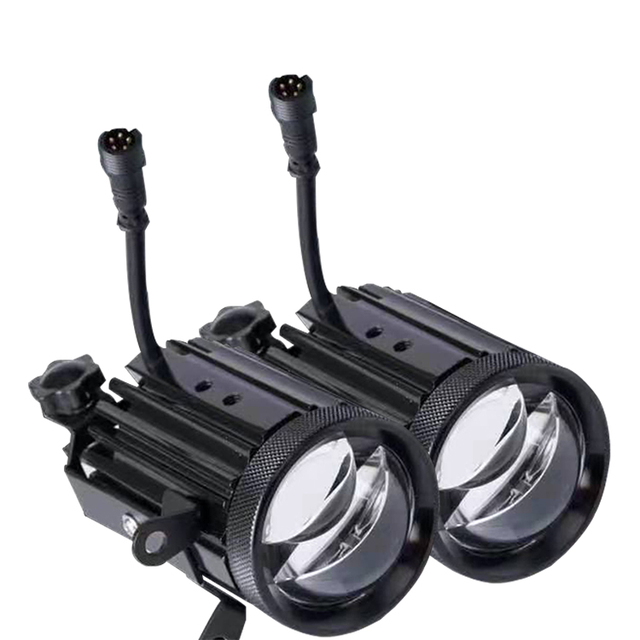 2Pcs Super Bright Motorcycle Spotlight 60W LED Dual Color Spot Light with High and Low Beam and Tangent for Motorcycle
