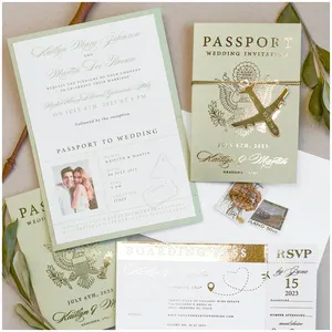 שירות הדפסת דרכונים מקצועי בהתאמה אישית בגודל דרכון חוברת נייר דרכון מסיבת יום הולדת חתונה כרטיס הזמנה נייר